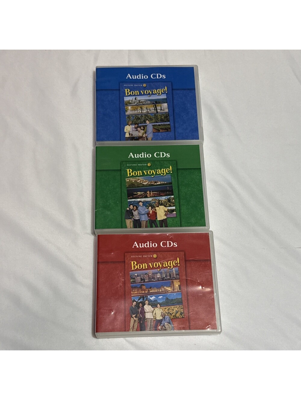 Bon Voyage! 1, 2,3 French audio CD's McGraw Hill Glencoe Nice RARE